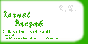 kornel maczak business card