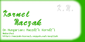 kornel maczak business card